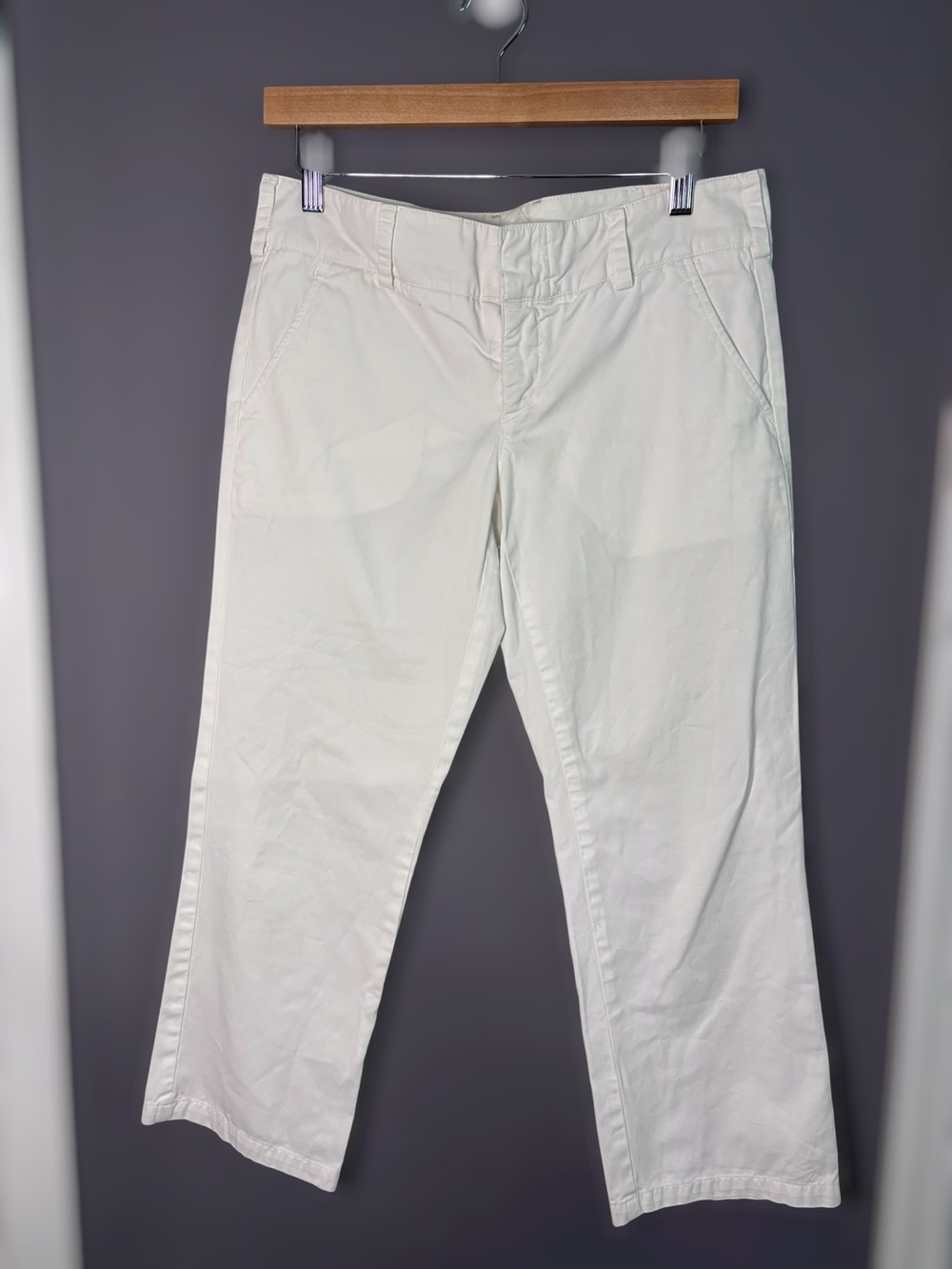 Vince White Cotton Straight Leg Chino Trousers 6